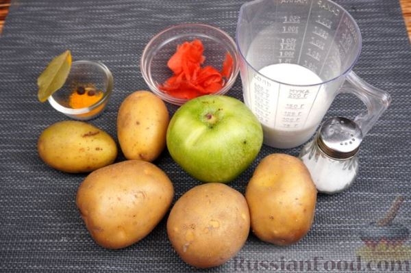 Картофельный крем-суп с яблоками и имбирем