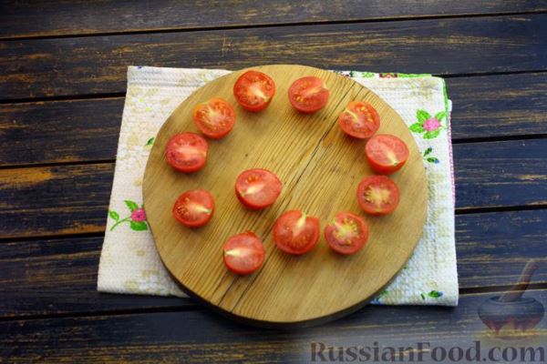 Рыба в сливках, запечённая с помидорами черри (в фольге)