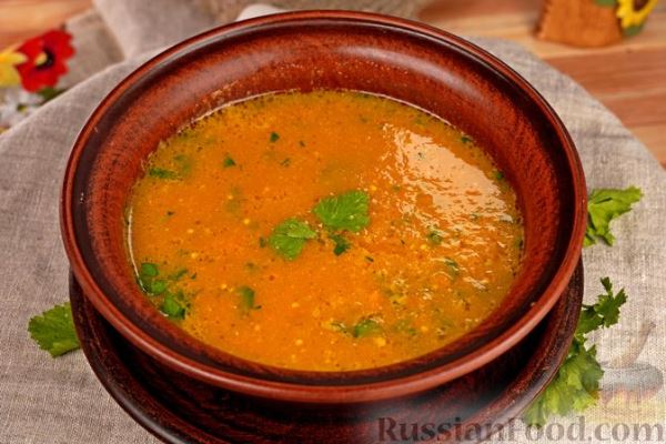 Суп-пюре из запечённых овощей с фасолью