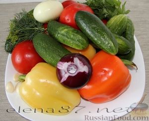Салат из овощей в собственном соке на зиму